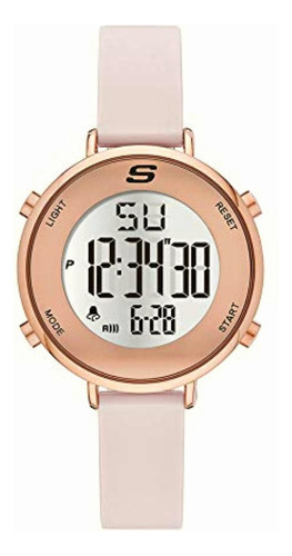 Skechers Sr6168 Reloj Para Mujer, Correa Silicon Rosa,