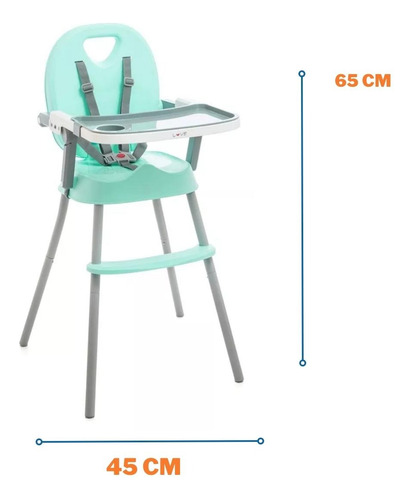 Silla De Comer Bebe 3 En 1 Love 660 Convertible Booster Color Verde Silla Convertible