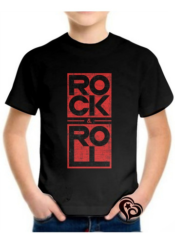 Camiseta Rock N Roll Masculina Infantil Blusa Est3