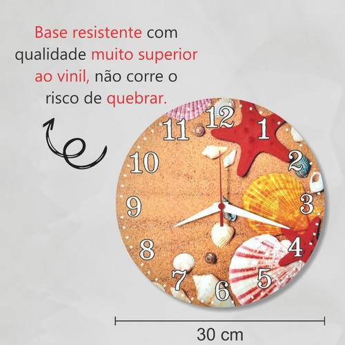 Reloj de pared decorativo para playa, mar y verano, regalo para habitación, 30 cm