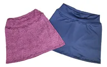 Comprar Pack Por Dos Polleras Calzas Short Lycra Mujer Deportivo
