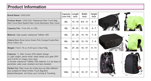 Bolsa Vaoloav Para Minibicicleta, Lluvia, Lluvia, Rastrillo,