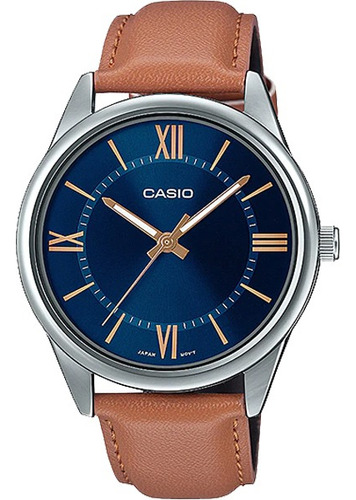 Reloj Casio Mtpv005l-2b5 Hombre Cuero Somos Tienda