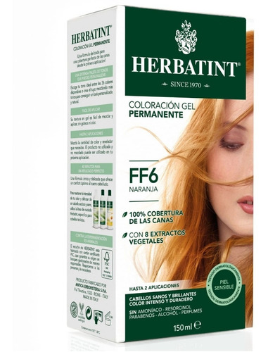 Tintura Permanente Herbatint Ff6 - Naranja