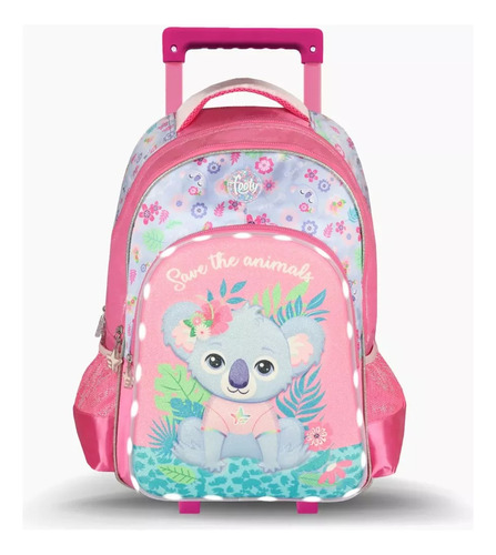 Mochila Footy Con Carro Escolar Animales Koala Con Luz 