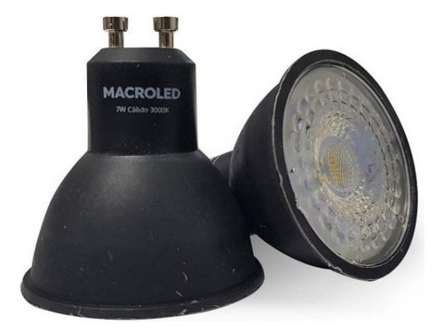 Lampara Led Dicroica 7w Negra Gu10 Macroled X 10 Unidades