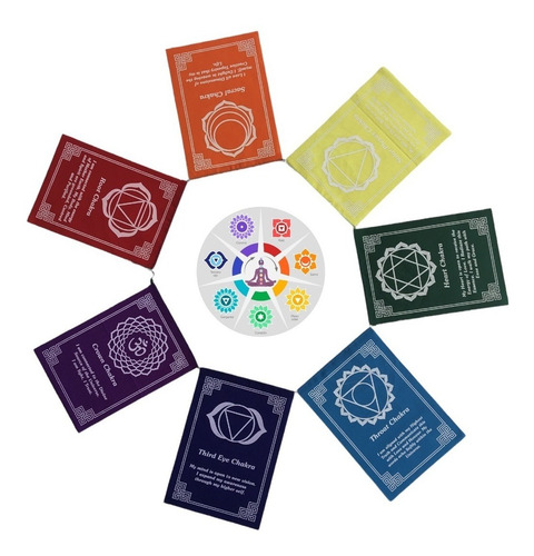 Imagen 1 de 5 de Banderas 7 Chakras / Tibetanas 10cms