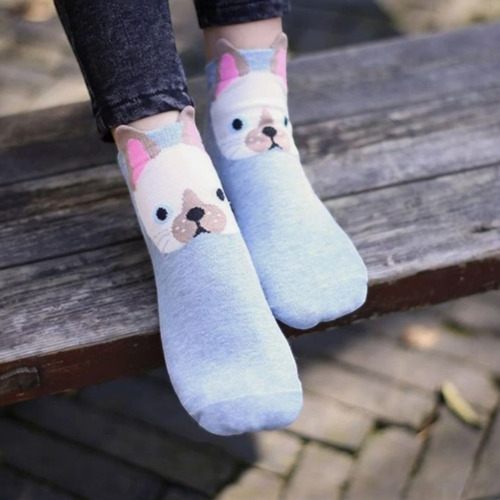 Tines Kawaii Calcetines De Perrito Tines De Perrito 3 Piezas Variados Estampado Único
