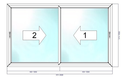 Ventana Corrediza Pvc Con Doble Vidrio Dvh - 250 X 150 Cm