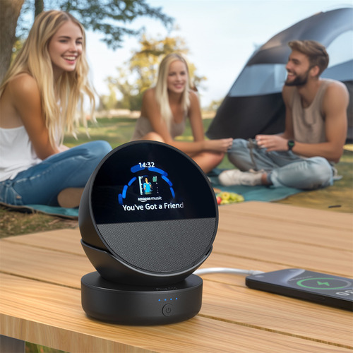Base De Batería De 5000 Mah Para Echo Spot Con Puertos De Ca