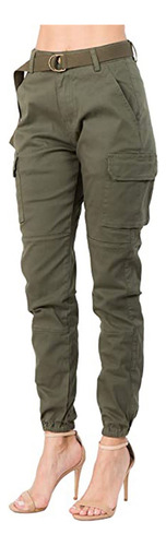 Pantalones R Para Mujer, Cintura Alta, Tipo Jogger Cargo, Co
