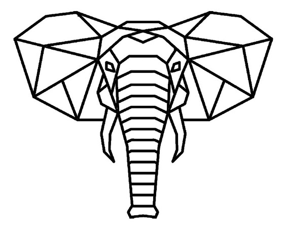 2H Decoración | Figura Geometrica Elefante Cara1