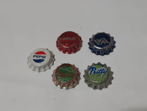 5 Mini Chapitas Antiguas Tapitas Sin Coronar De Botellitas (Usado)