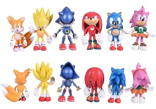 Juego De 6 Figuras De Acción De Sonic The Hedgehog, Juguetes