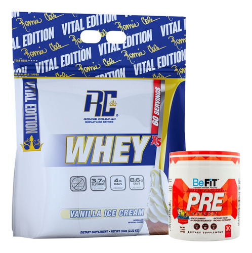 Proteína Whey Xs 5lb + Pre Entreno 