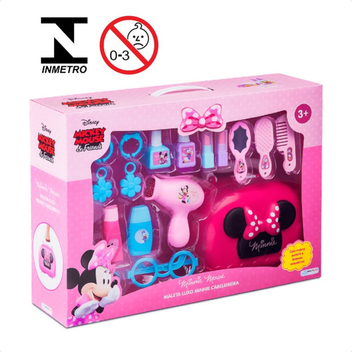  Maleta Luxo Minnie Cabeleireira Com Acessórios Multikids 