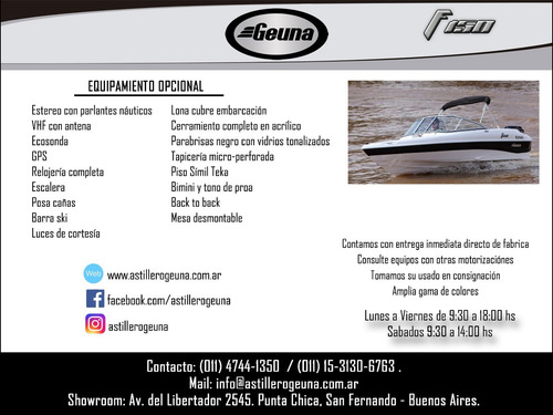 Lancha Geuna F 150 C/mercury 60hp 4t Nueva