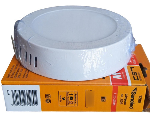 5 Pzs. Lámpara Circular Sobreponer 6w Luz Cálida