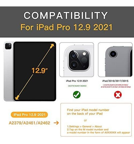 Imagen 4 de 9 de Funda Protectora iPad Pro 12,9 Magnética Premium 5ªgen 2021