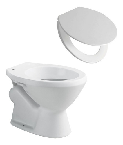 Combo Baño Inodoro Corto Ferrum Mayo Y Tapa Asiento Tdxp-b