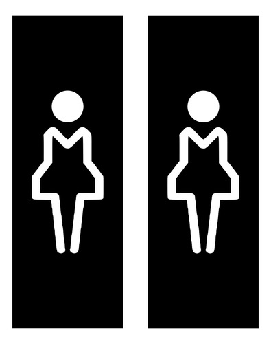 Carteles De Baño Hombre Mujer Identificación Sanitarios Mdf Identificacion Baños Wit