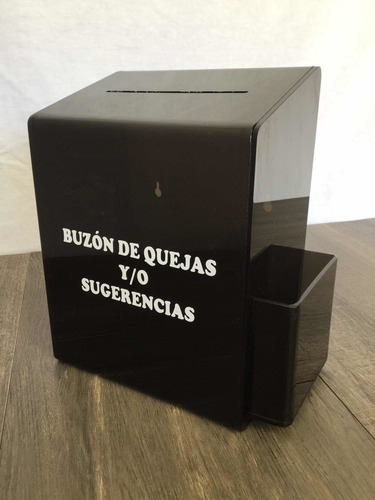 10 Buzón De Acrílico Negro Para Quejas Y Sugerencias