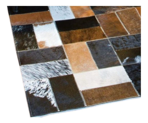 Alfombra Cuero De Vacuno Estilo Patchwork 240 X 180 Cms