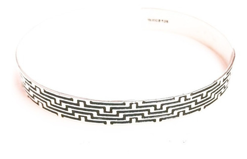 Brazalete Texturizado Laberinto En Plata Ley 925