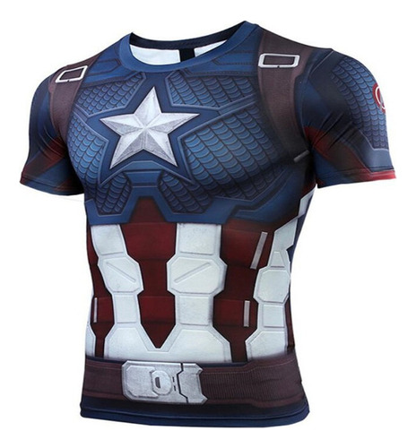 Capitán América Cos Traje Marvel Playera Manga Larga