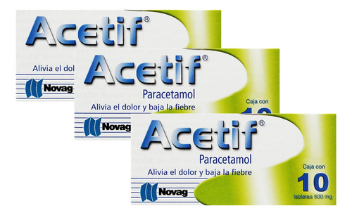Paracetamol 500 Mg C/ 10 Tabletas Pack De 3 Cajas