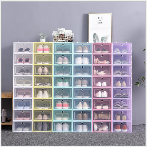 Caja De Almacenamiento De Zapatos Plegable Transparente En F