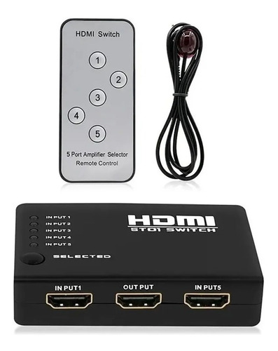 Hdmi Switch Multiplicador Selector 5×1 Full Hd 1080p Control