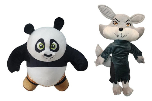 Pack 2 Peluche De Kung Fu Panda 4 Zorra Zhen Y Panda Po 50cm