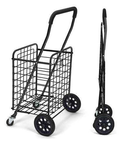 Pipishell Shopping Cart With Dual Swivel Wheels For Grocerie