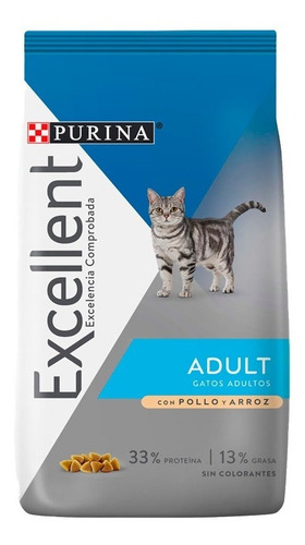 Alimento Excellent Adult para gato adulto sabor pollo y arroz en bolsa de 1 kg