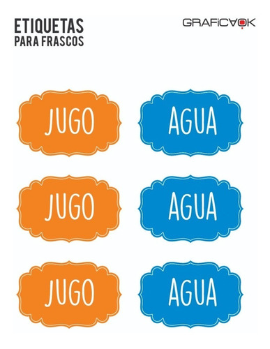 Etiquetas Para Botellas Agua Jugo - Personalizalas!