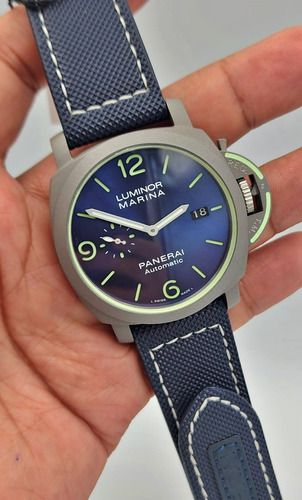 Reloj Paner Luminor Marina Azul/verde Neon Automatico 44 Mm