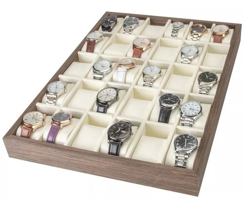 Caja Organizadora Para 30 Relojes Sk-t87 Marrón