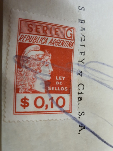 M.s.bagley-antiguo Recibo Con Sello Fiscal Diciembre 1947
