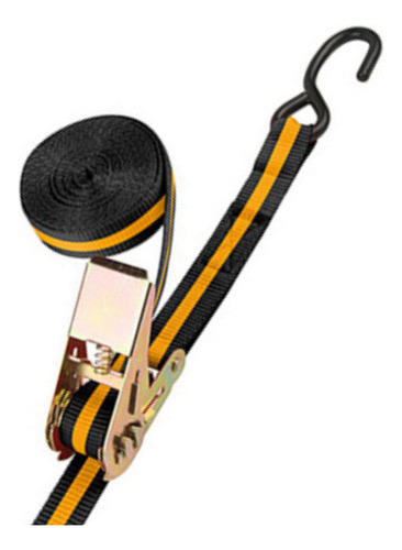 Cinta Catraca Para Sujetar Tolsen 25mmx5m Soporta 135kg -sc- Color Negro Con Naranja