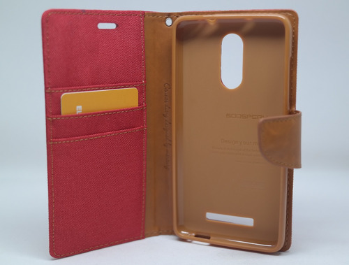 Funda Redmi Note 3 Mercury Goospery Canvas Diary Rojo