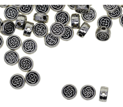 2 X 100 Uds Plata Nudo Irlandés Espaciador De Metal 6x3mm ~