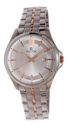 Reloj Election Suizo Mujer Acero Rose Clasico E200222123a