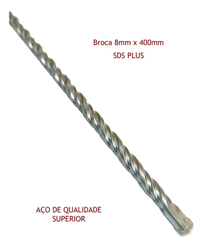 Broca Sds Plus 8x400 Mm Aço Carbono Tungstênio Martele