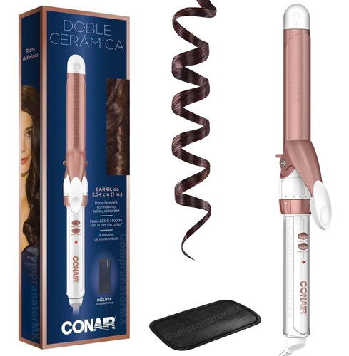 Rizadora De Cabello Doble Cerámica Turbo Conair Ferro Tenaza