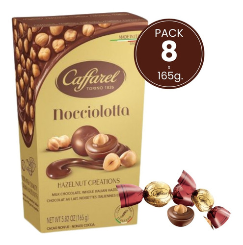 Chocolate Caffarel Nocciolotta Avellanas Pack X 8 X 165g. 