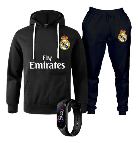 Conjunto Moletom Real Madrid Rel gio Infantil Juvenil Frete gr tis