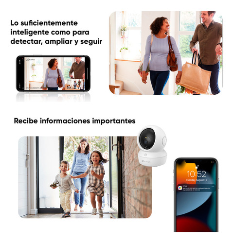 Ezviz Mini Cámara De Seguridad H6cpro-plus-32 Ip Pt 4 Mp Conexión Wi-fi + Seguimiento Inteligente Con Audio De Dos Vías Visión Panorámica Memoria Mircrods De 32gb Ideal Para Uso En Interior