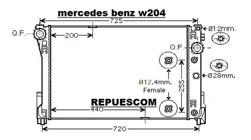 Radiador De Agua De Mercedes Benz C-class W204 / W212 2007=