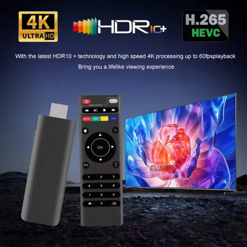 Convertidor Smart Tv Watch Om Tv Stick Android 8gb 128gb Negro Estándar